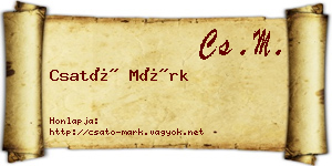 Csató Márk névjegykártya